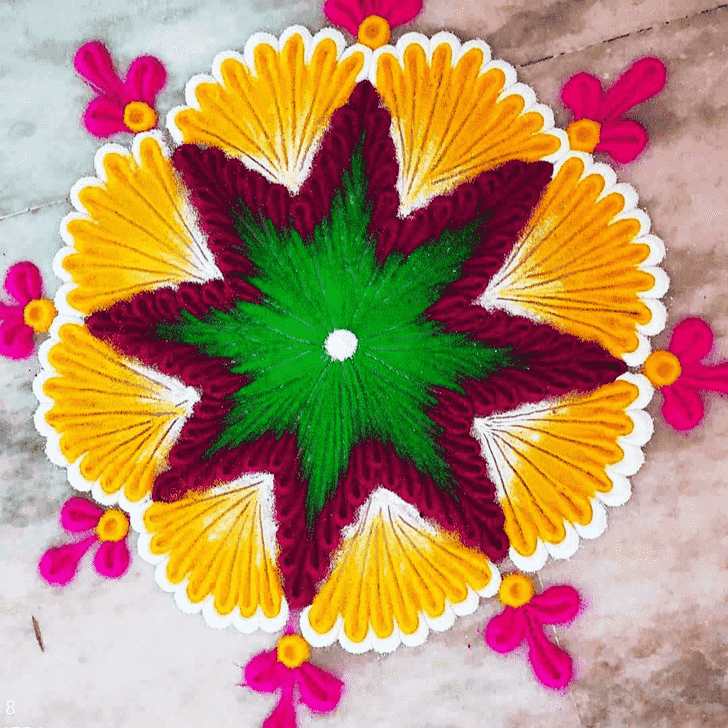 Fascinating Vishwakarma Puja Rangoli