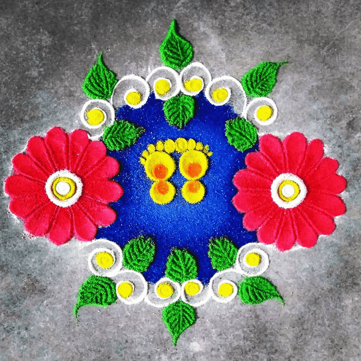 Good Looking Vishwakarma Puja Rangoli