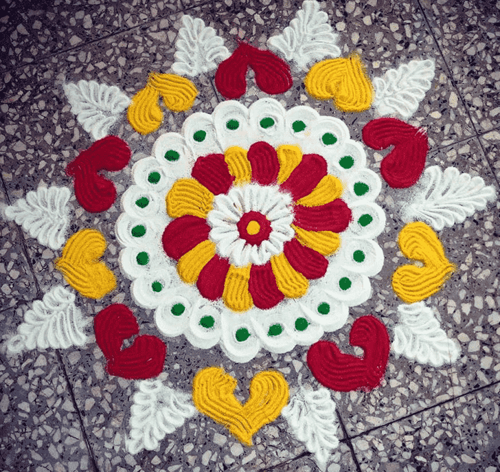 Inviting Vishwakarma Puja Rangoli