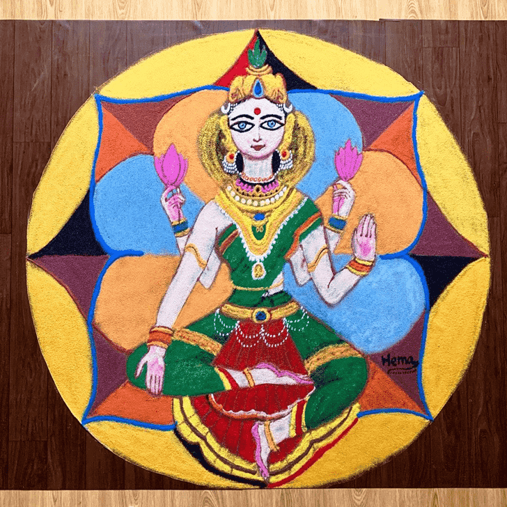 Magnificent Vishwakarma Puja Rangoli