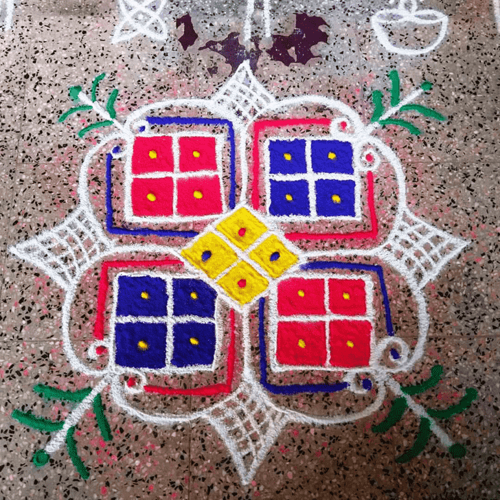 Resplendent Vishwakarma Puja Rangoli