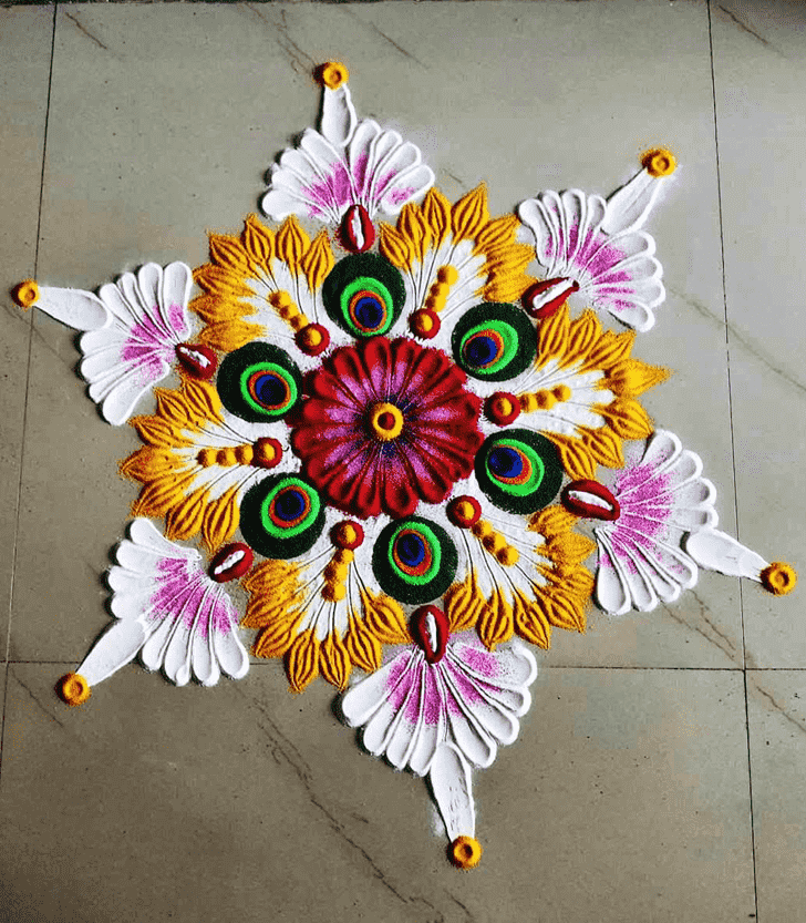 Slightly Vishwakarma Puja Rangoli