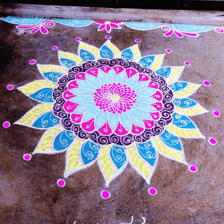 Superb Vishwakarma Puja Rangoli