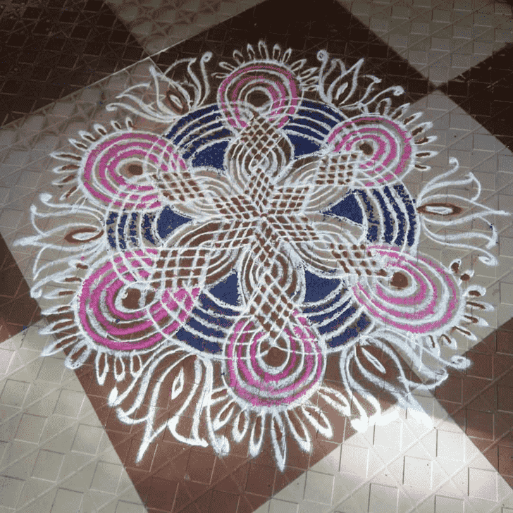 Delicate Vrischika Sankranti Rangoli