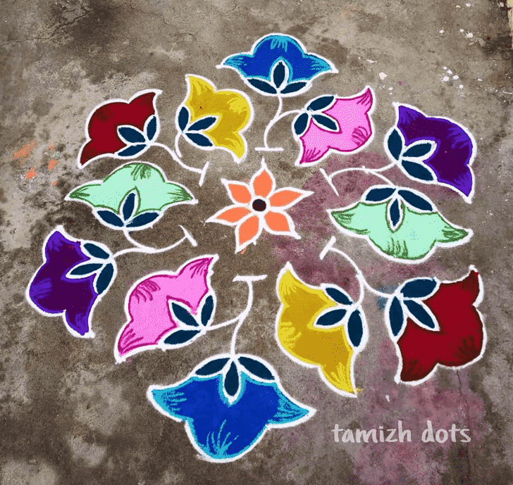 Gorgeous Vrischika Sankranti Rangoli