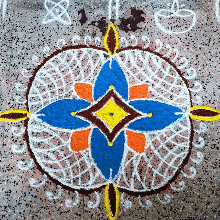 Lovely Vrischika Sankranti Rangoli Design