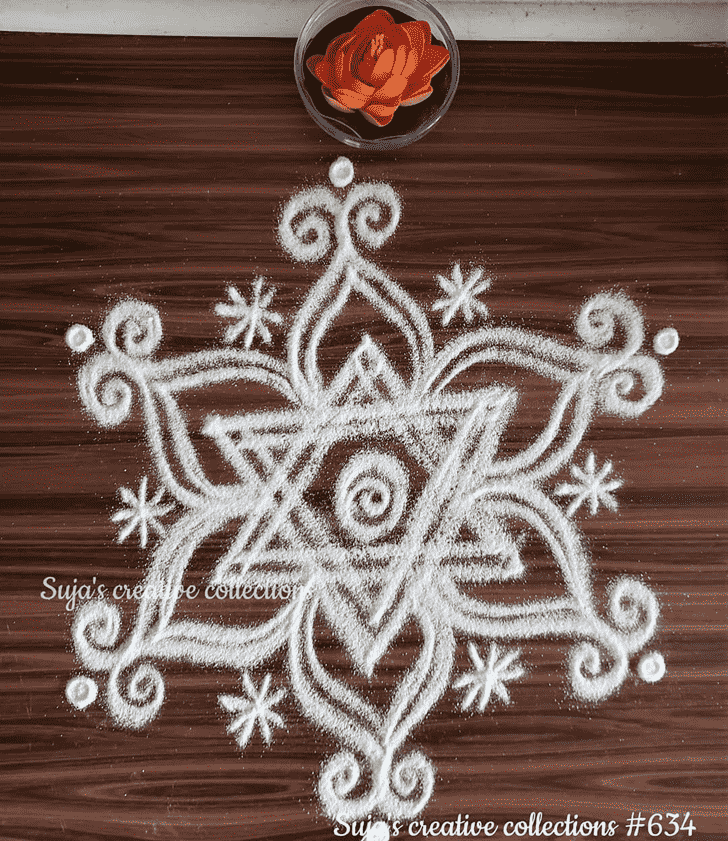 Lovely Vrishabha Sankranti Rangoli Design