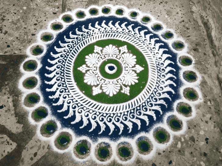 Pretty Vrishabha Sankranti Rangoli