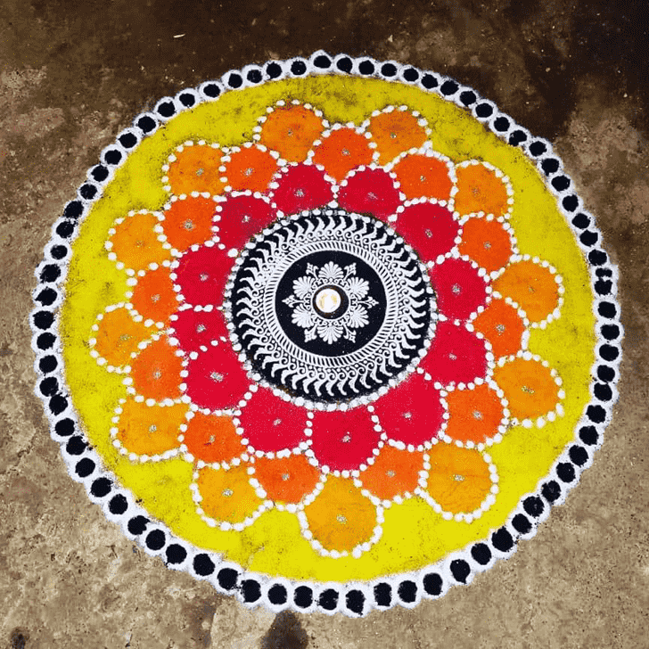 Refined Vrishabha Sankranti Rangoli