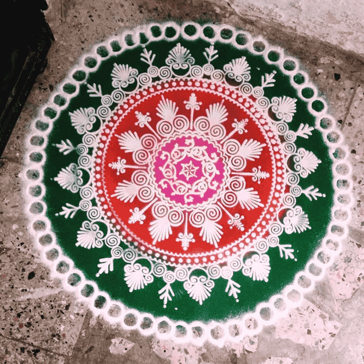 Resplendent Vrishabha Sankranti Rangoli