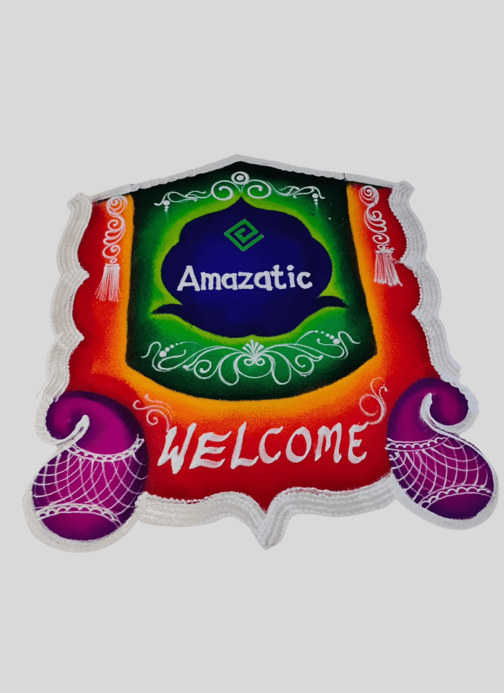 Fetching Welcome Rangoli