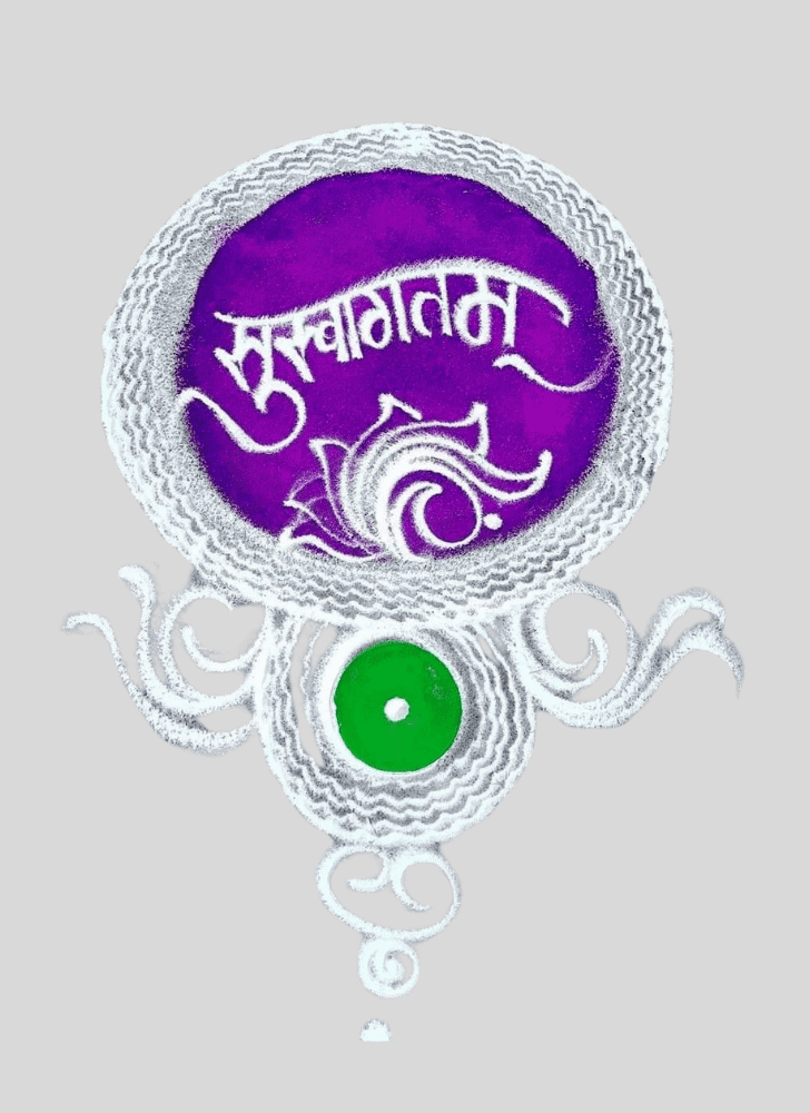 Lovely Welcome Rangoli Design