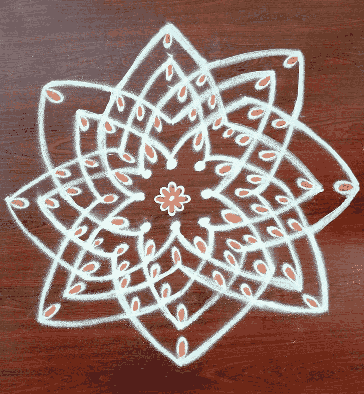 Delightful White Rangoli