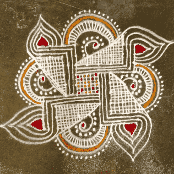 Gorgeous White Rangoli