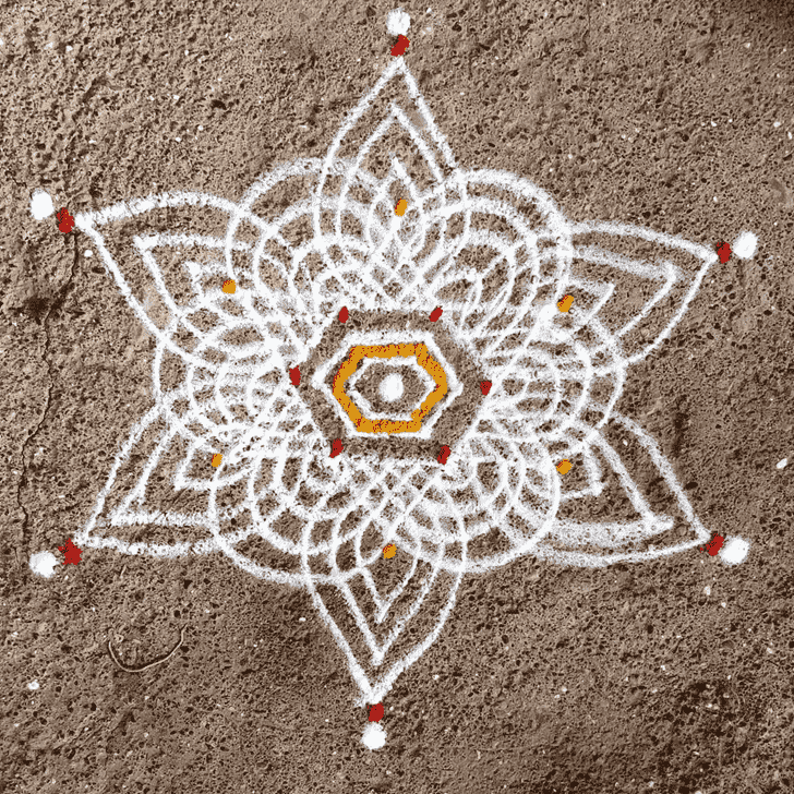 Grand White Rangoli