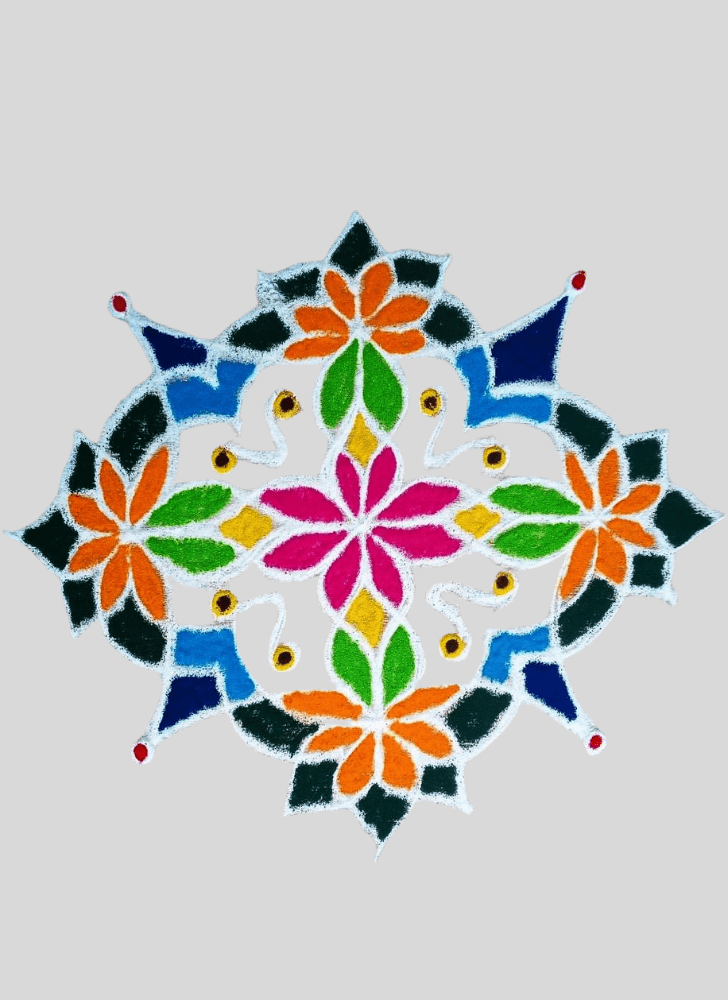 Admirable Winter Rangoli Design