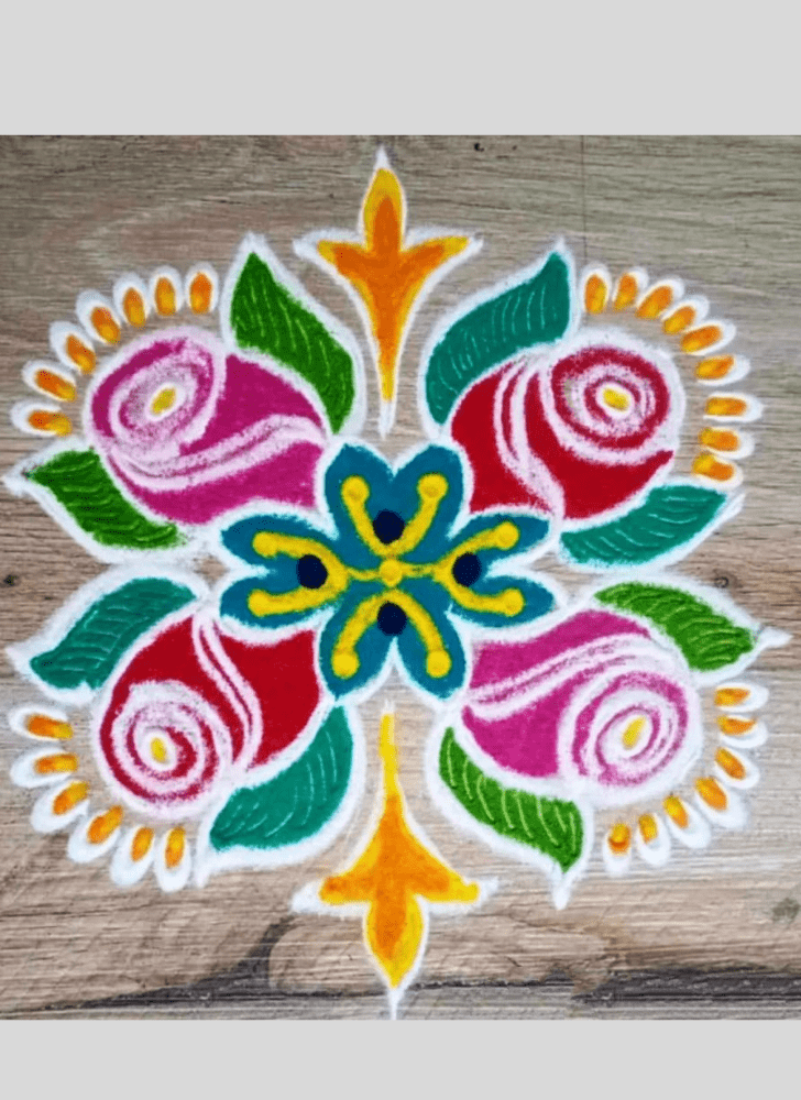 Comely Winter Rangoli