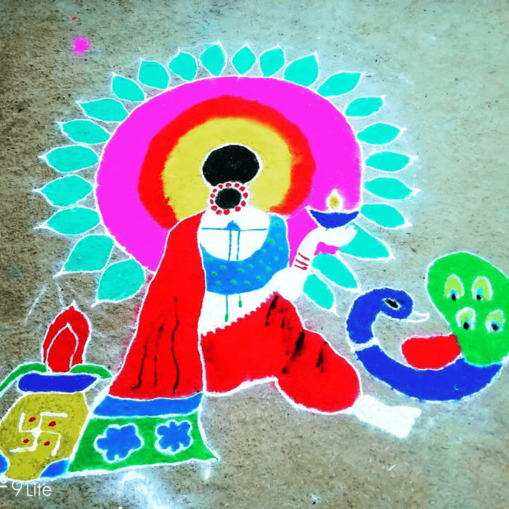 Refined Woman Rangoli