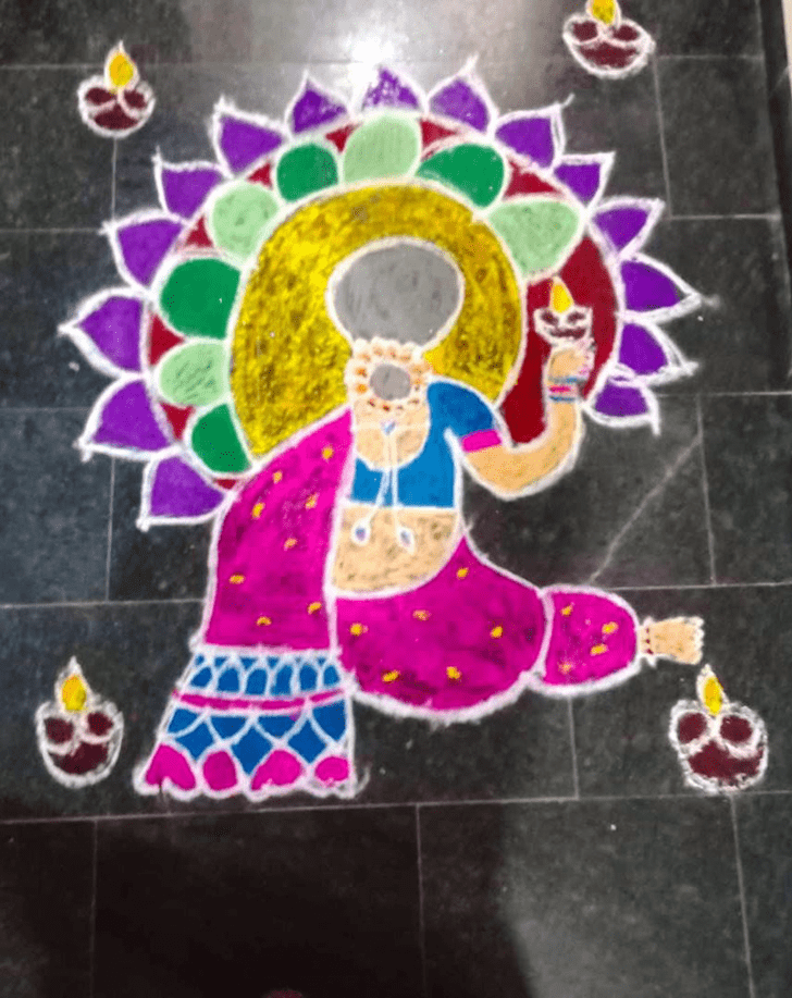 Resplendent Woman Rangoli