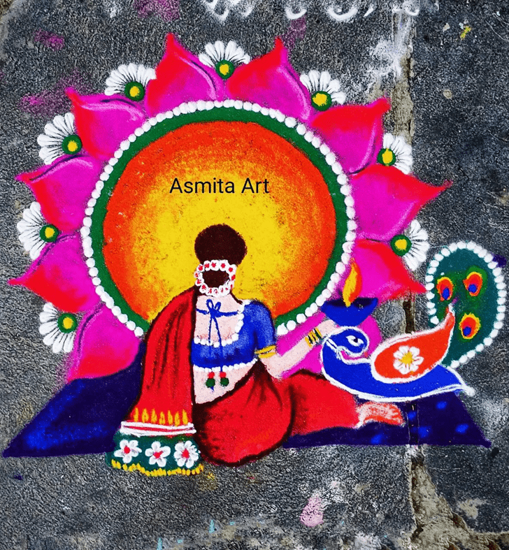 Superb Woman Rangoli