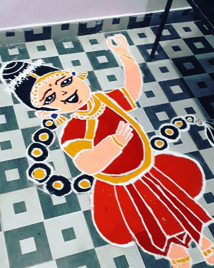 Wonderful Woman Rangoli Design