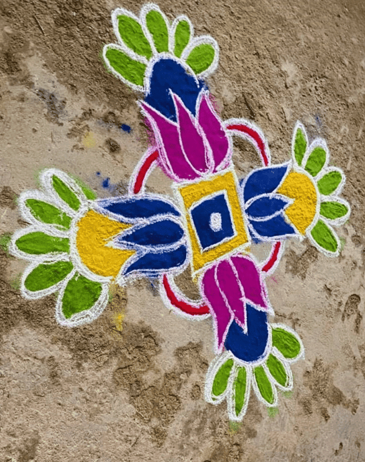 Adorable Yamuna Chhath Rangoli