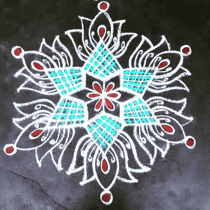 Alluring Yamuna Chhath Rangoli