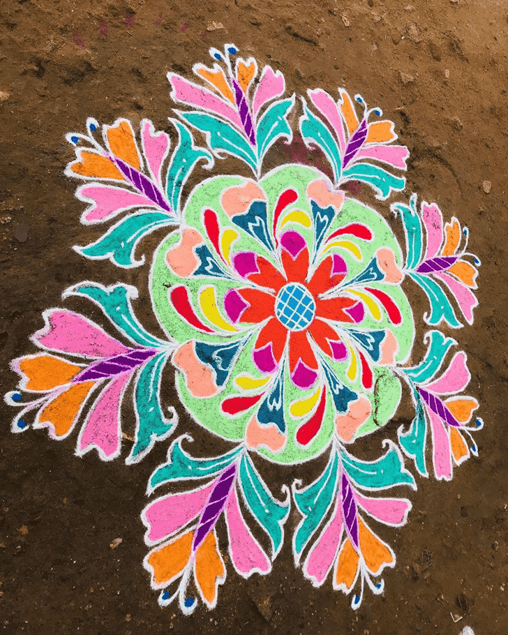 Angelic Yamuna Chhath Rangoli