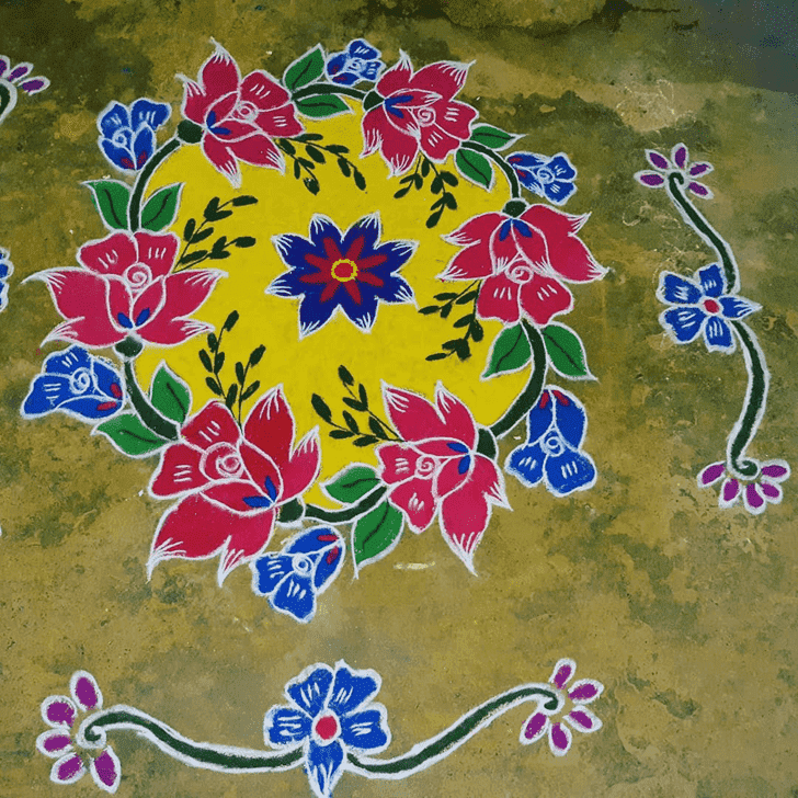 Bewitching Yamuna Chhath Rangoli