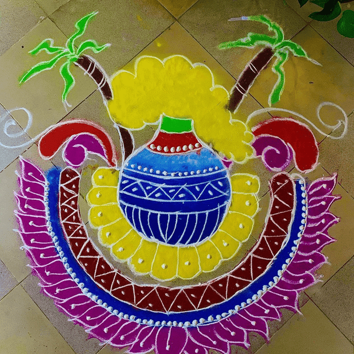 Captivating Yamuna Chhath Rangoli