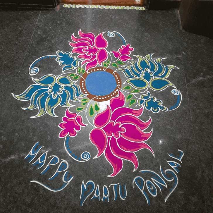 Delicate Yamuna Chhath Rangoli