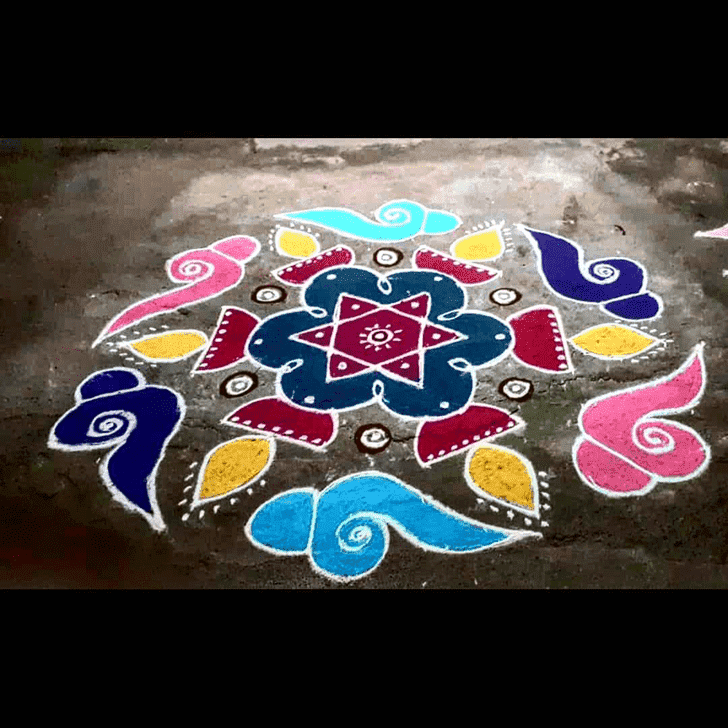 Exquisite Yamuna Chhath Rangoli