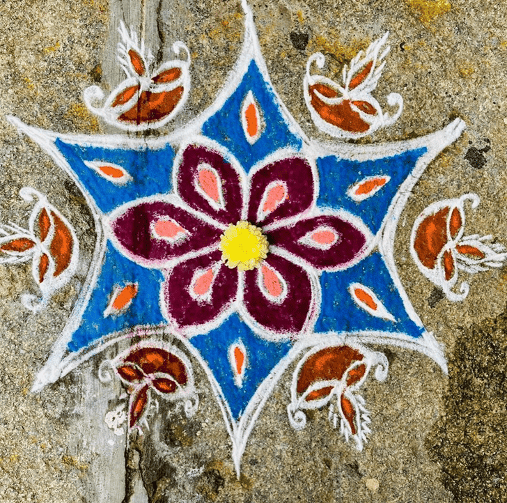 Gorgeous Yamuna Chhath Rangoli