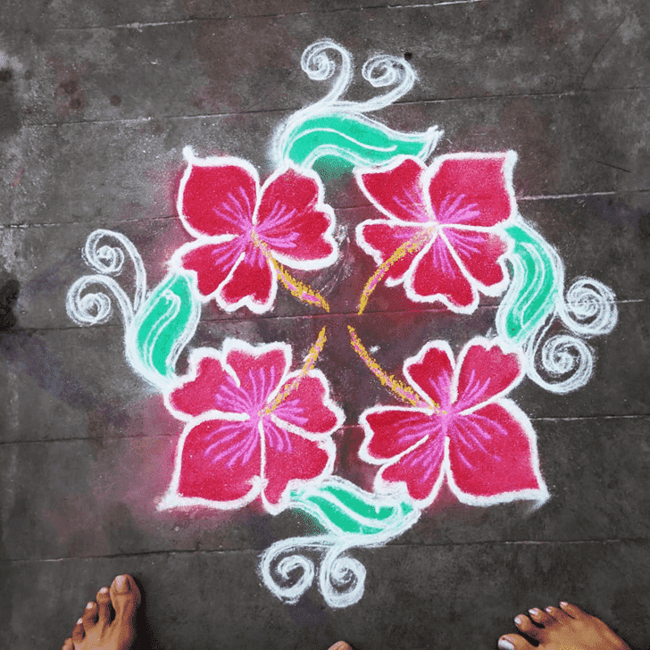 Graceful Yamuna Chhath Rangoli