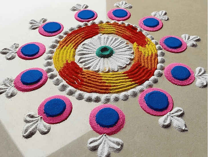 Inviting Yamuna Chhath Rangoli