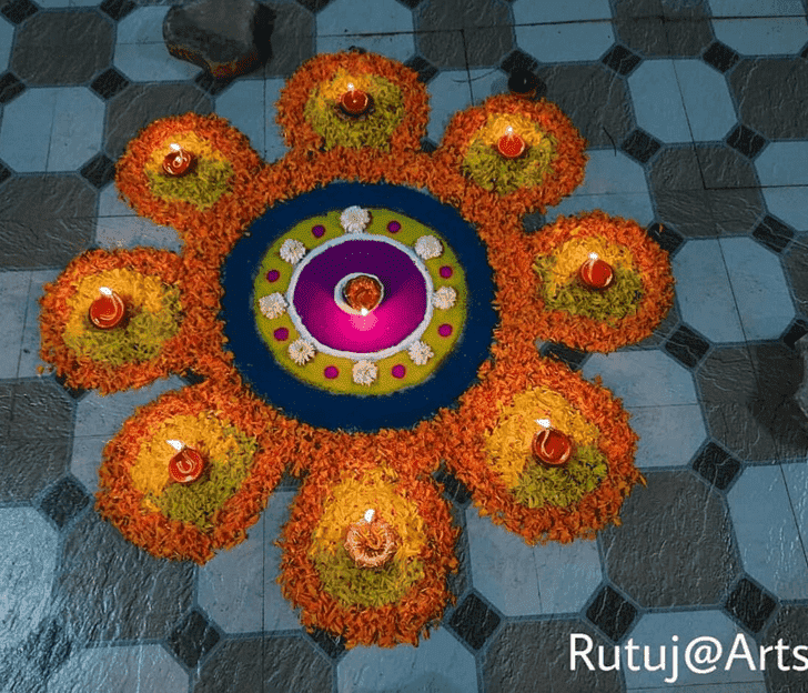 Pleasing Yamuna Chhath Rangoli