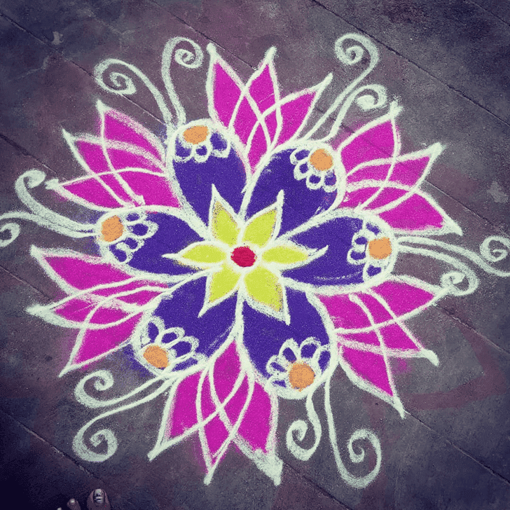 Pretty Yamuna Chhath Rangoli