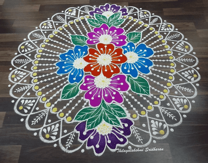 Slightly Yamuna Chhath Rangoli