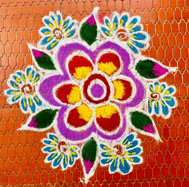 Stunning Yamuna Chhath Rangoli