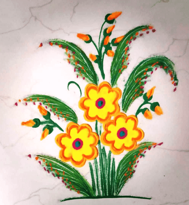 Comely Yellow Rangoli