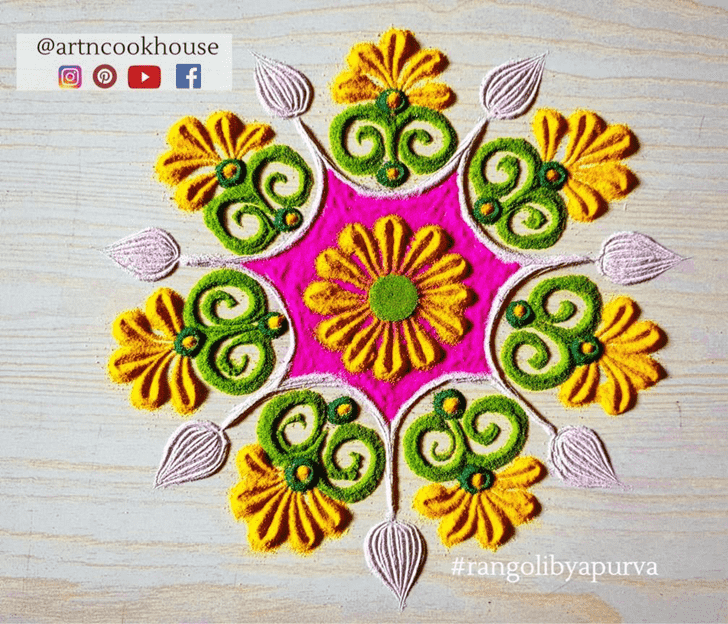 Enthralling Yellow Rangoli