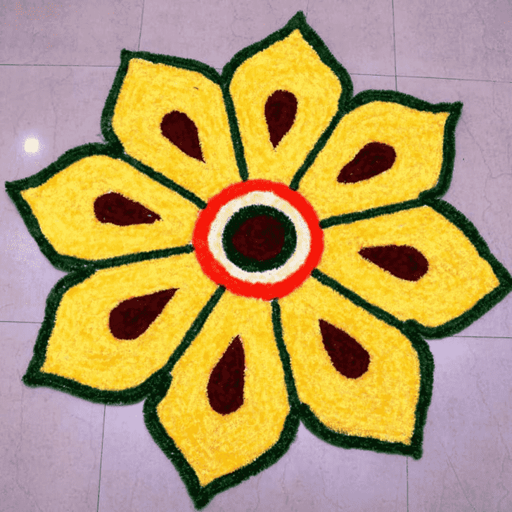 Excellent Yellow Rangoli